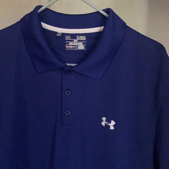 Men’s Under Armour Polo Blue Size XL Heatgear - Picture 2 of 7